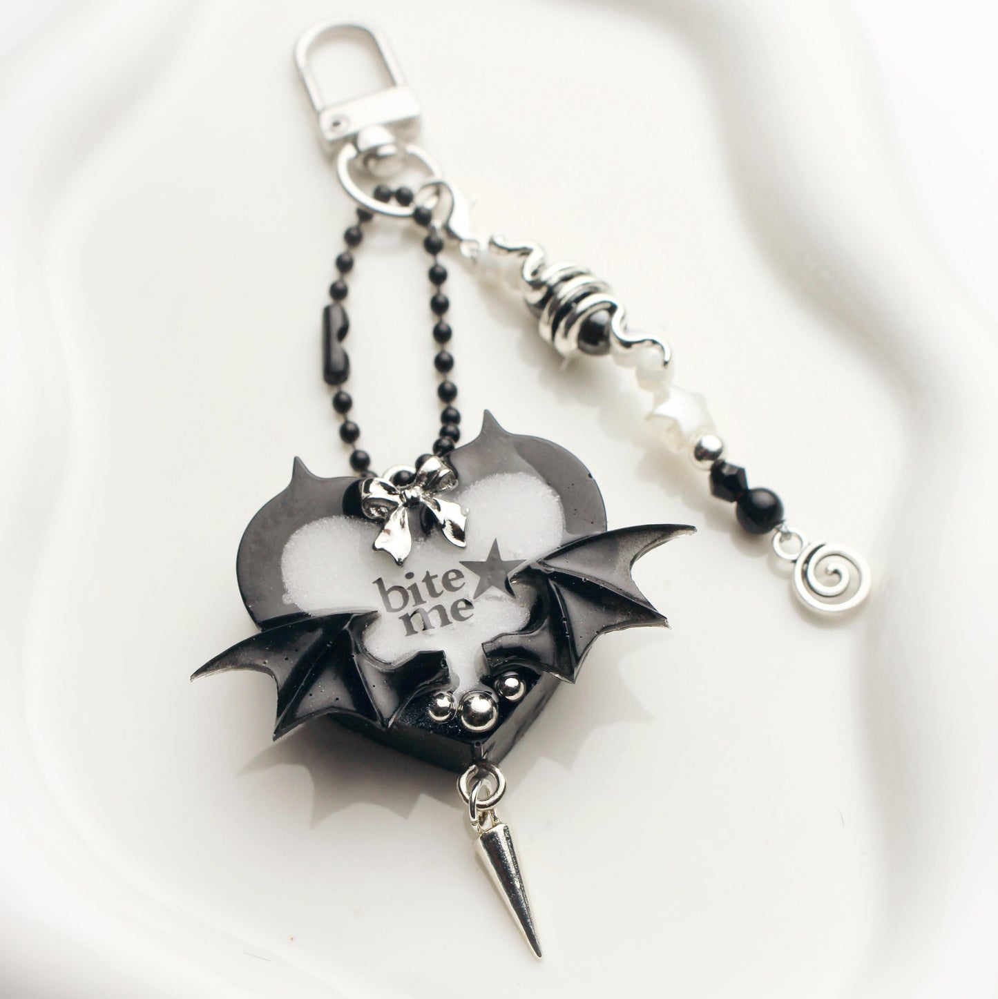 "Bite me" heart keychain
