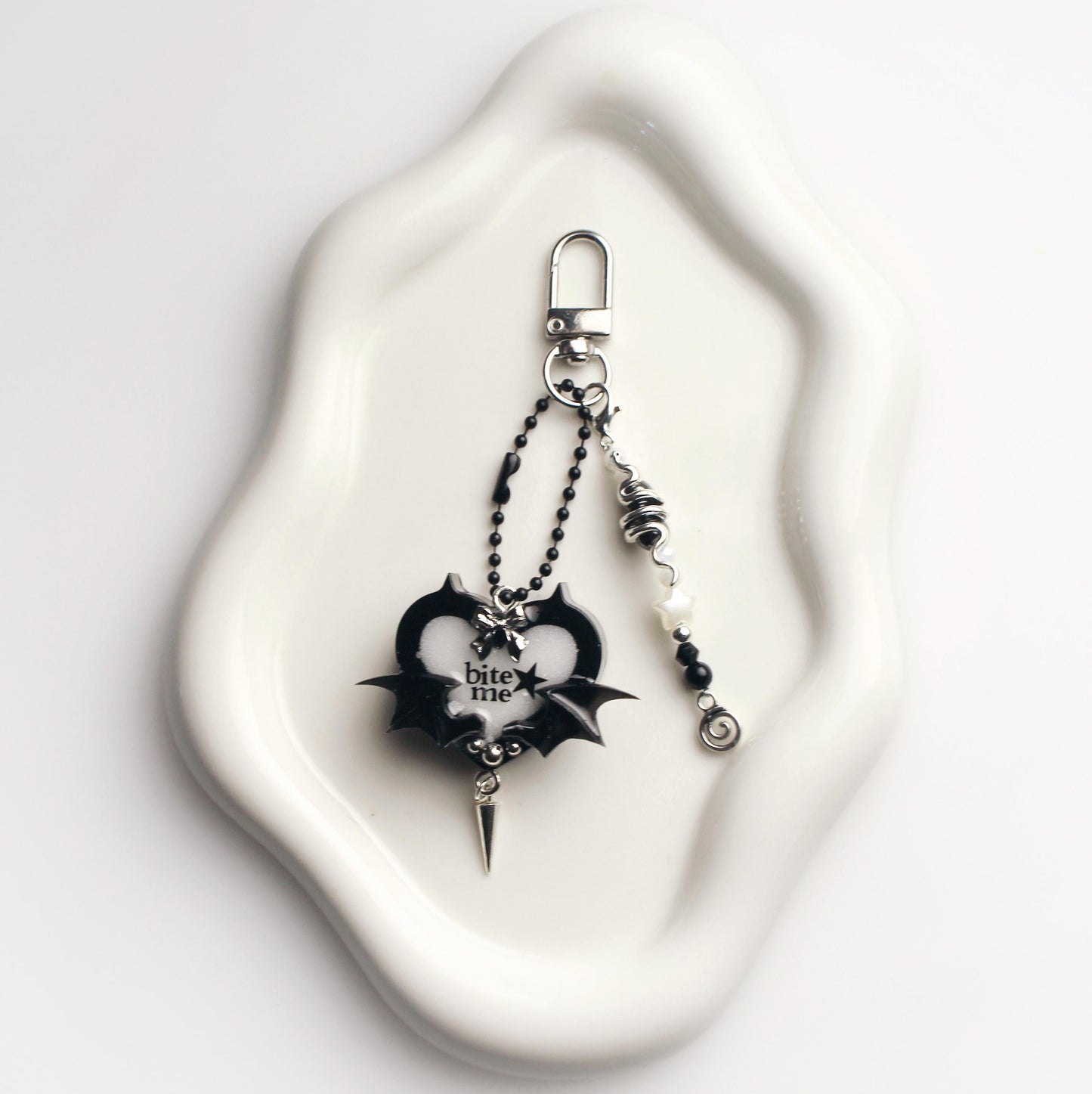 "Bite me" heart keychain