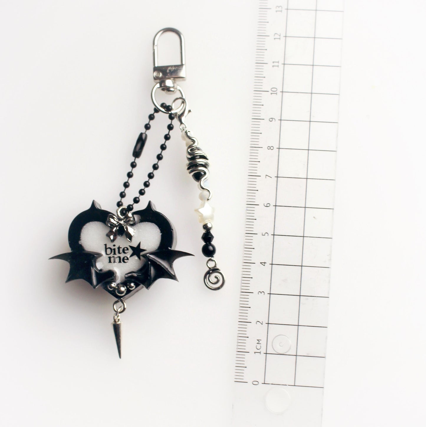 "Bite me" heart keychain