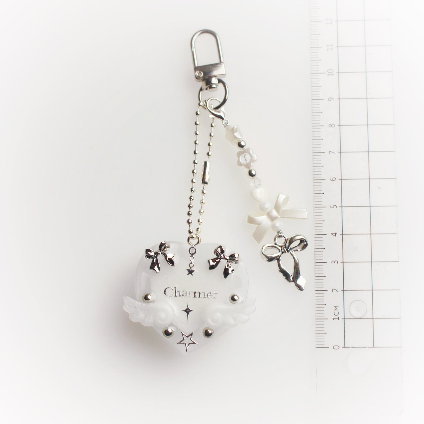 "Charmer" heart keychain