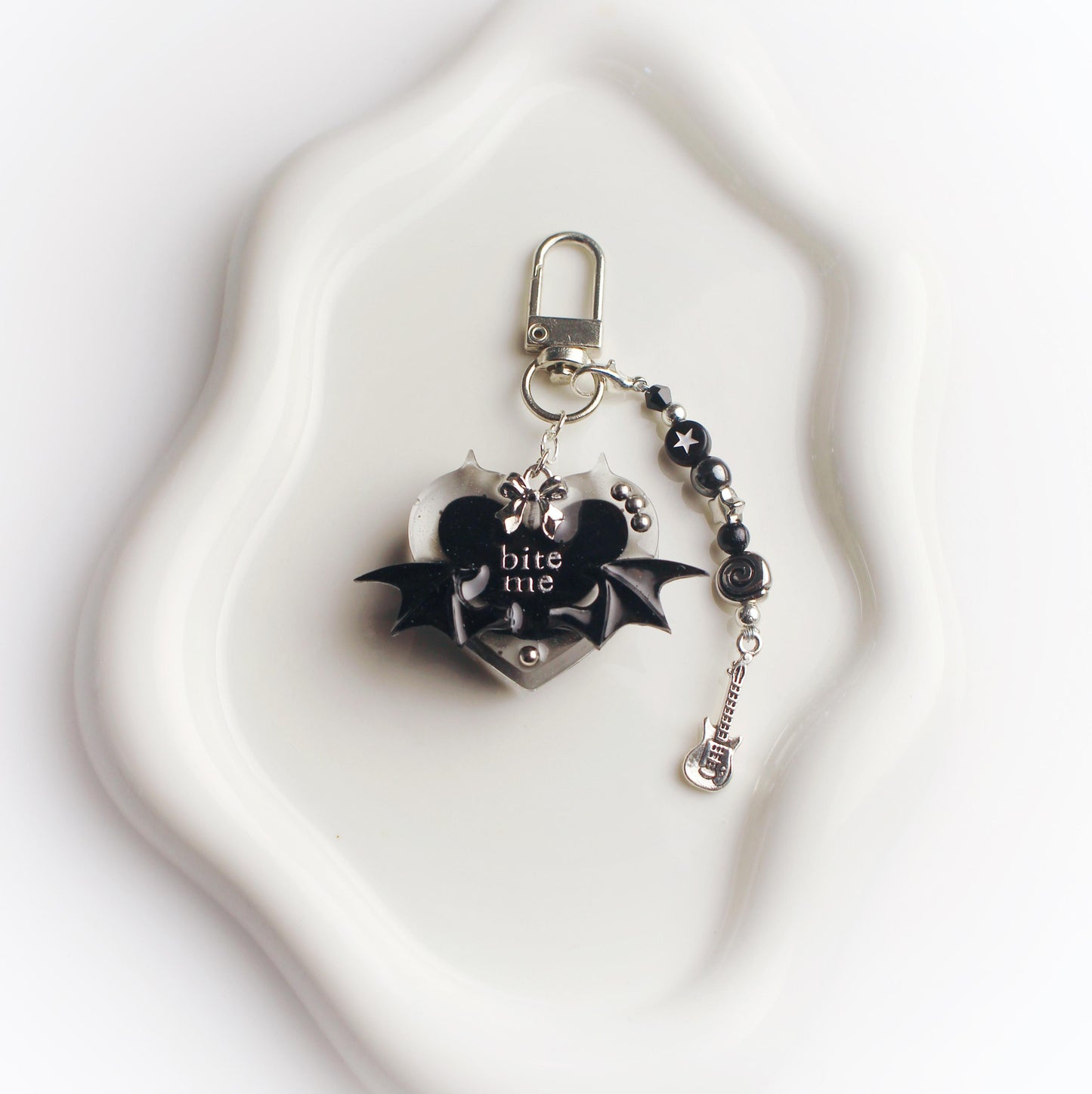 "Bite me" heart keychain