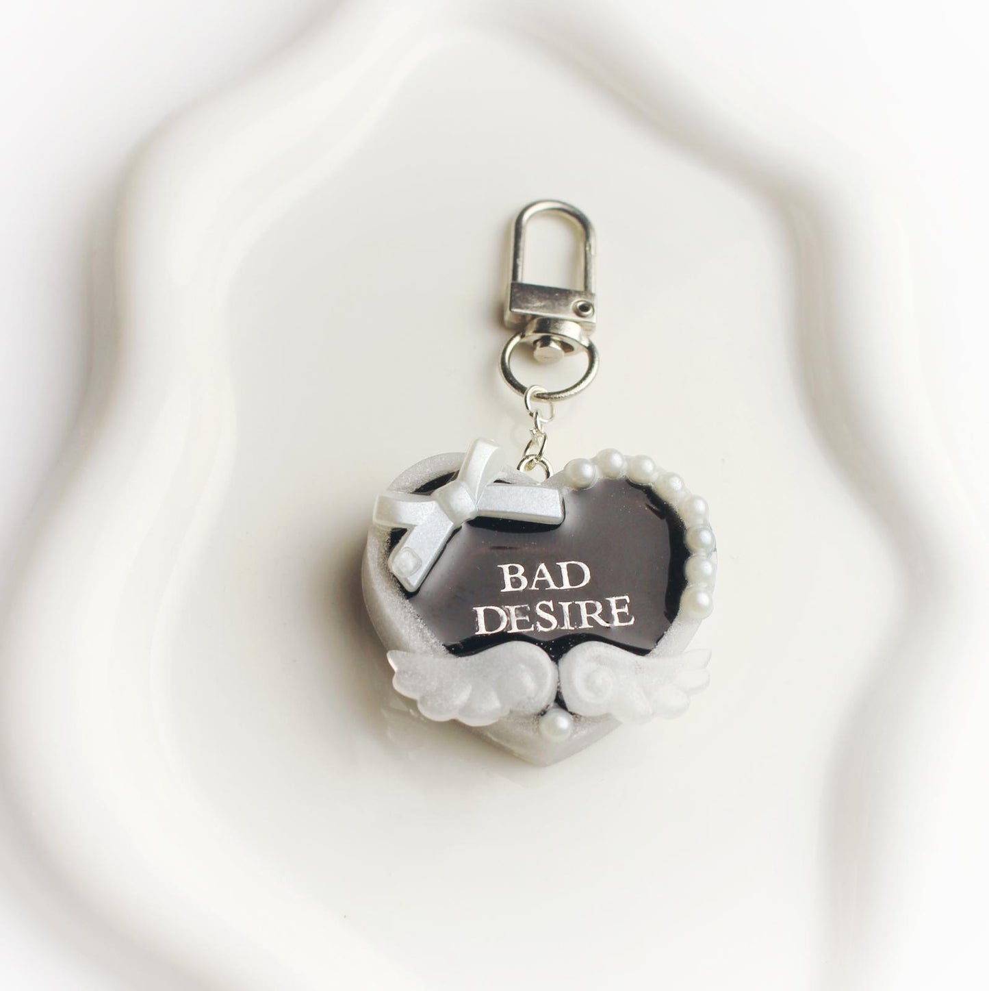 "Bad desire" heart keychain