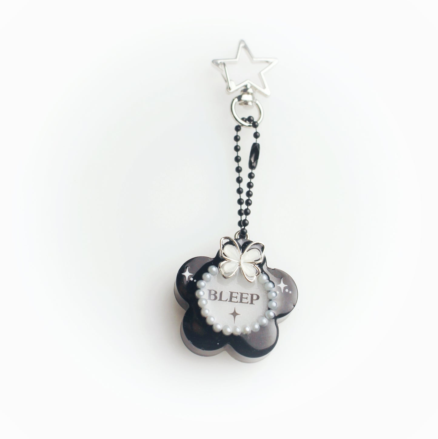 “Bleep” flower keychain