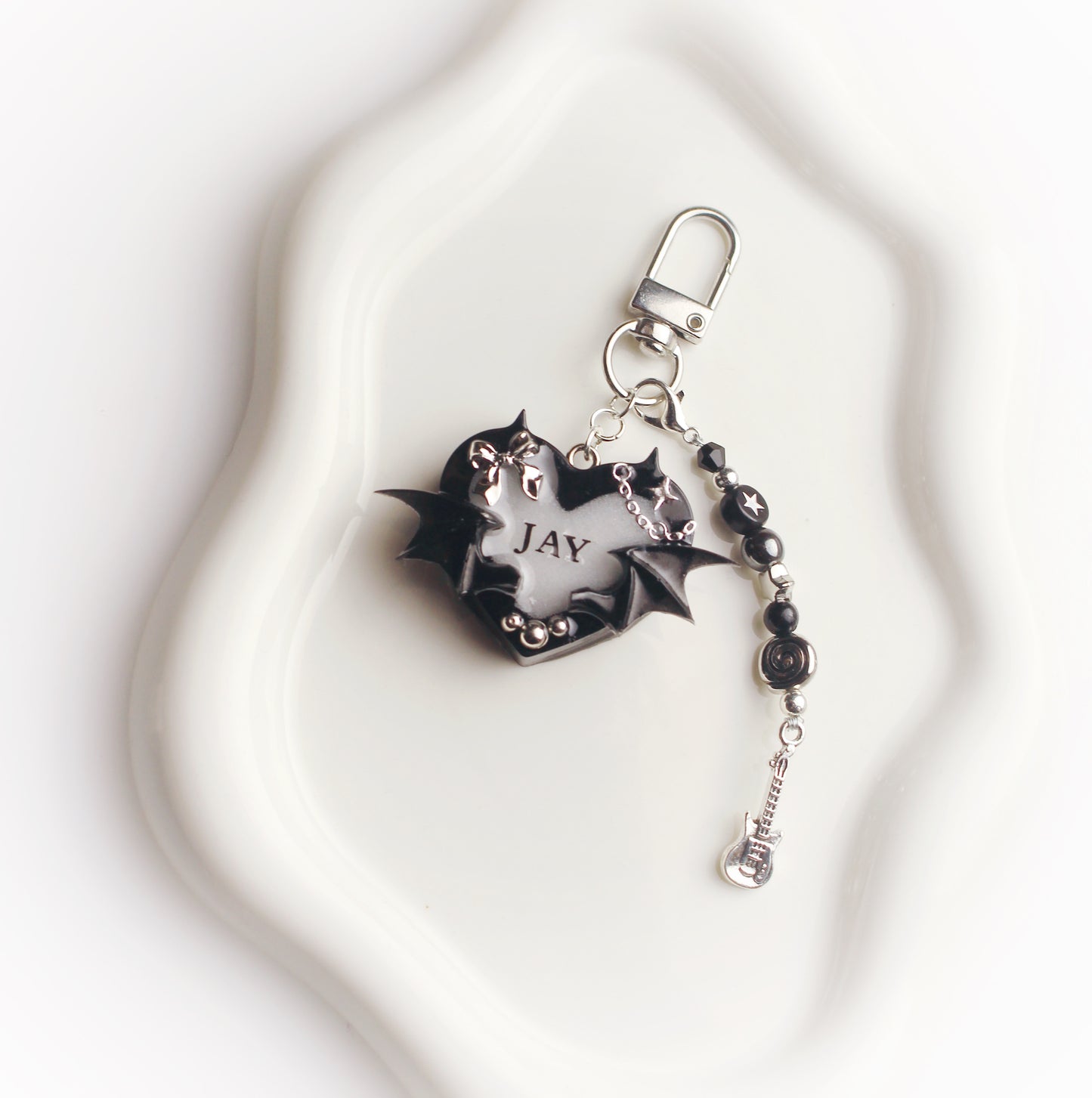 “Jay” heart keychain