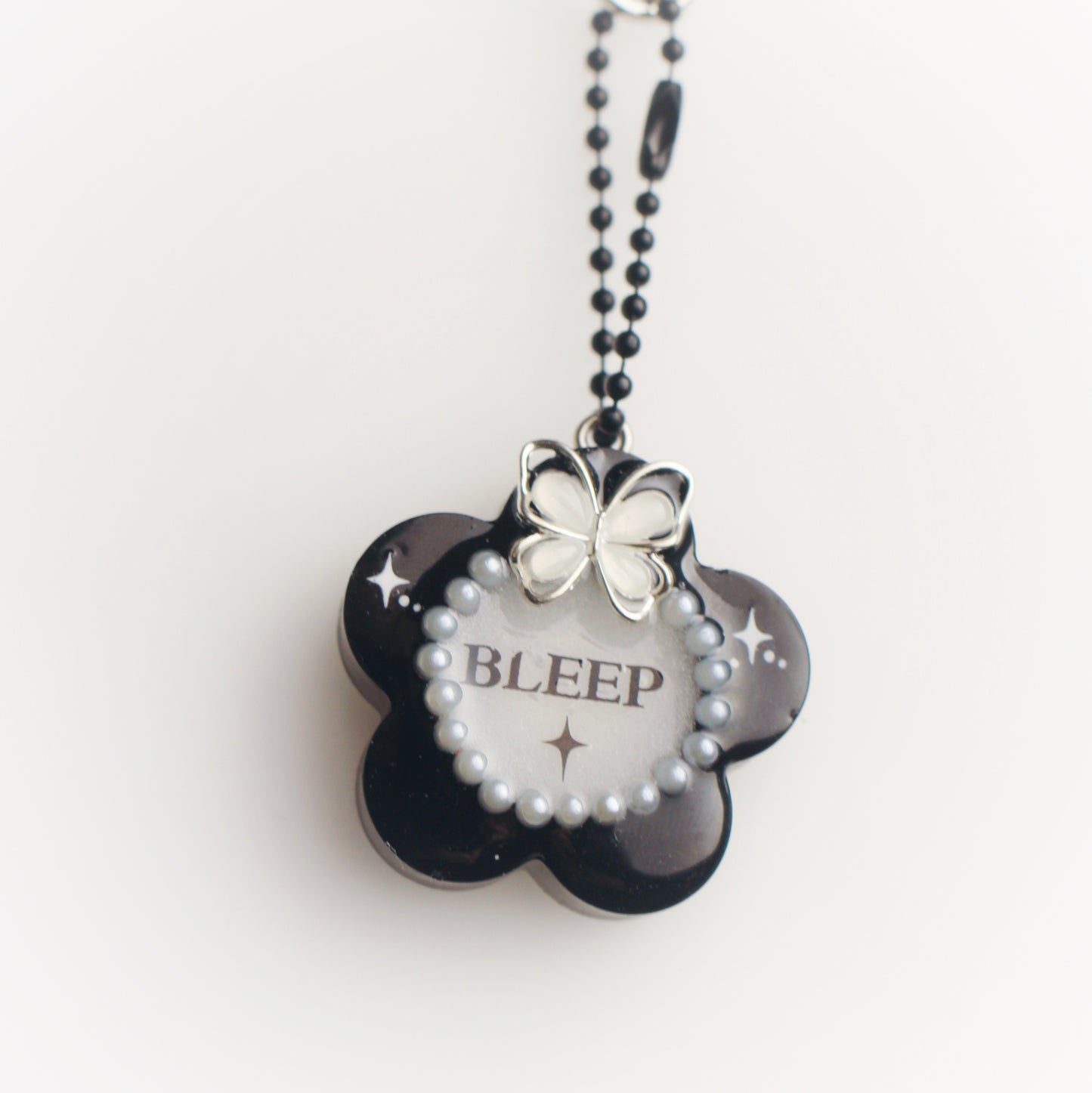 “Bleep” flower keychain