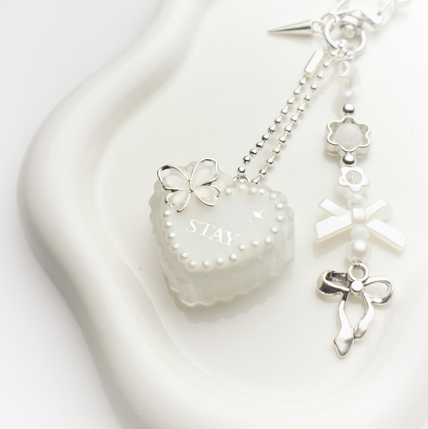 "Stay" heart keychain