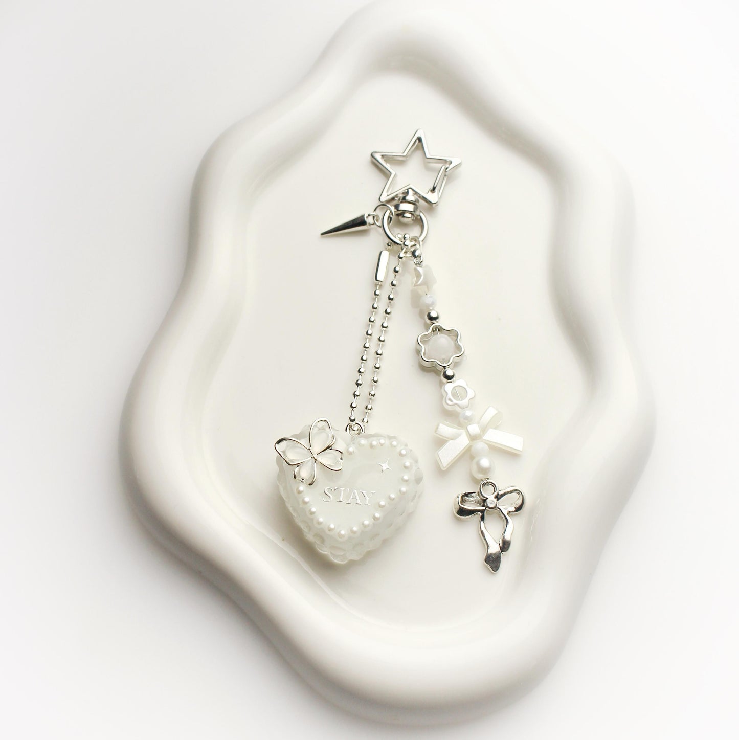 "Stay" heart keychain