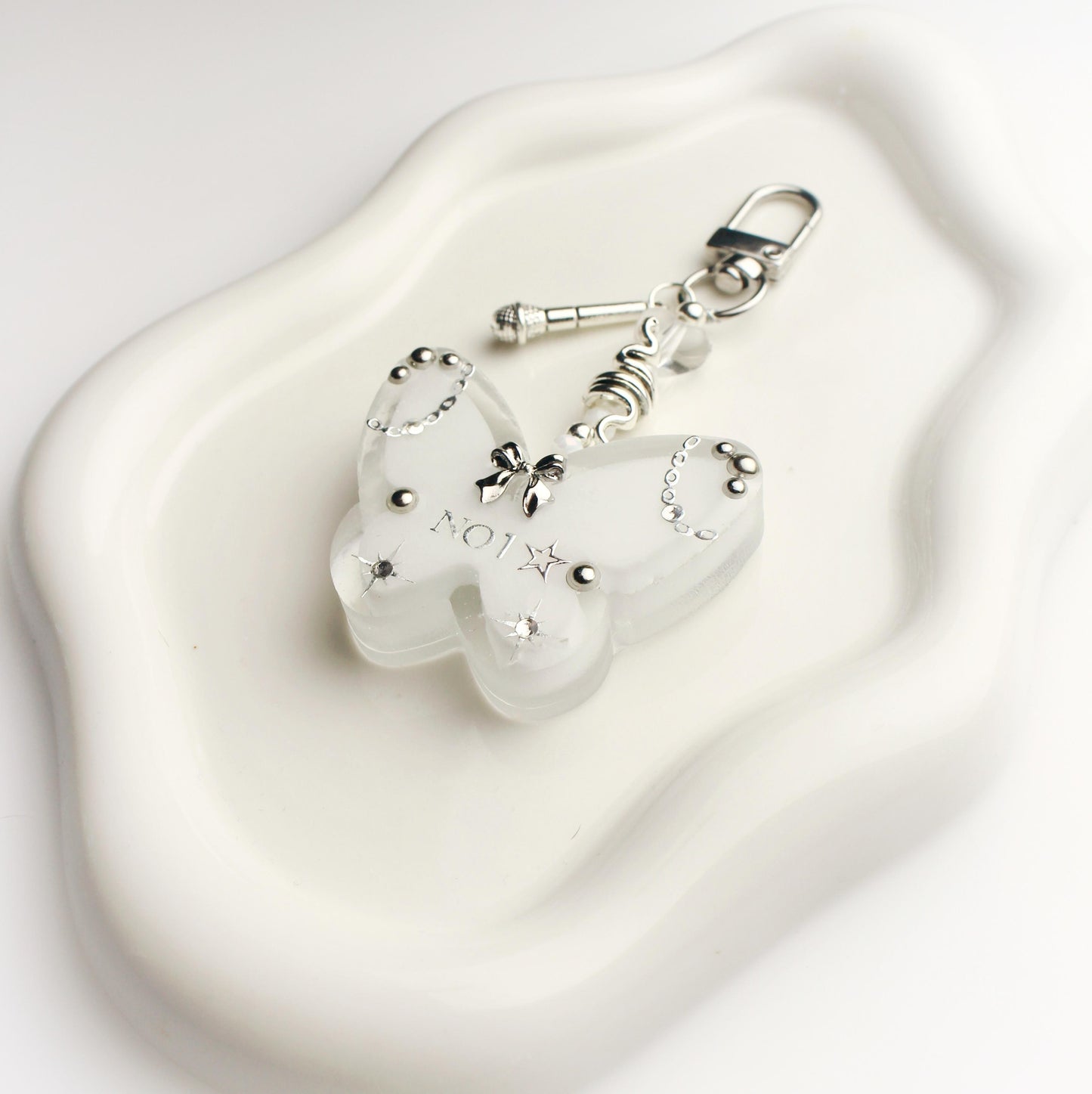 "NO1" butterfly keychain