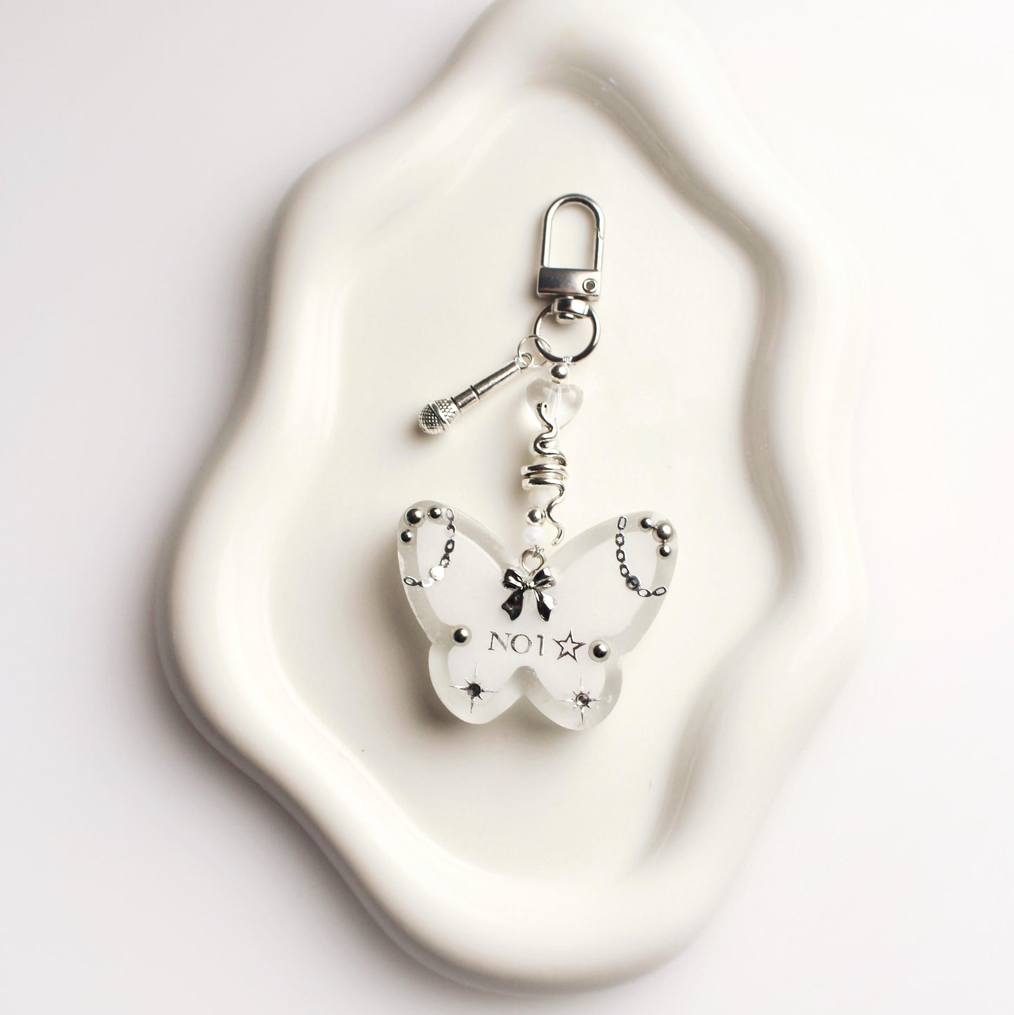 "NO1" butterfly keychain
