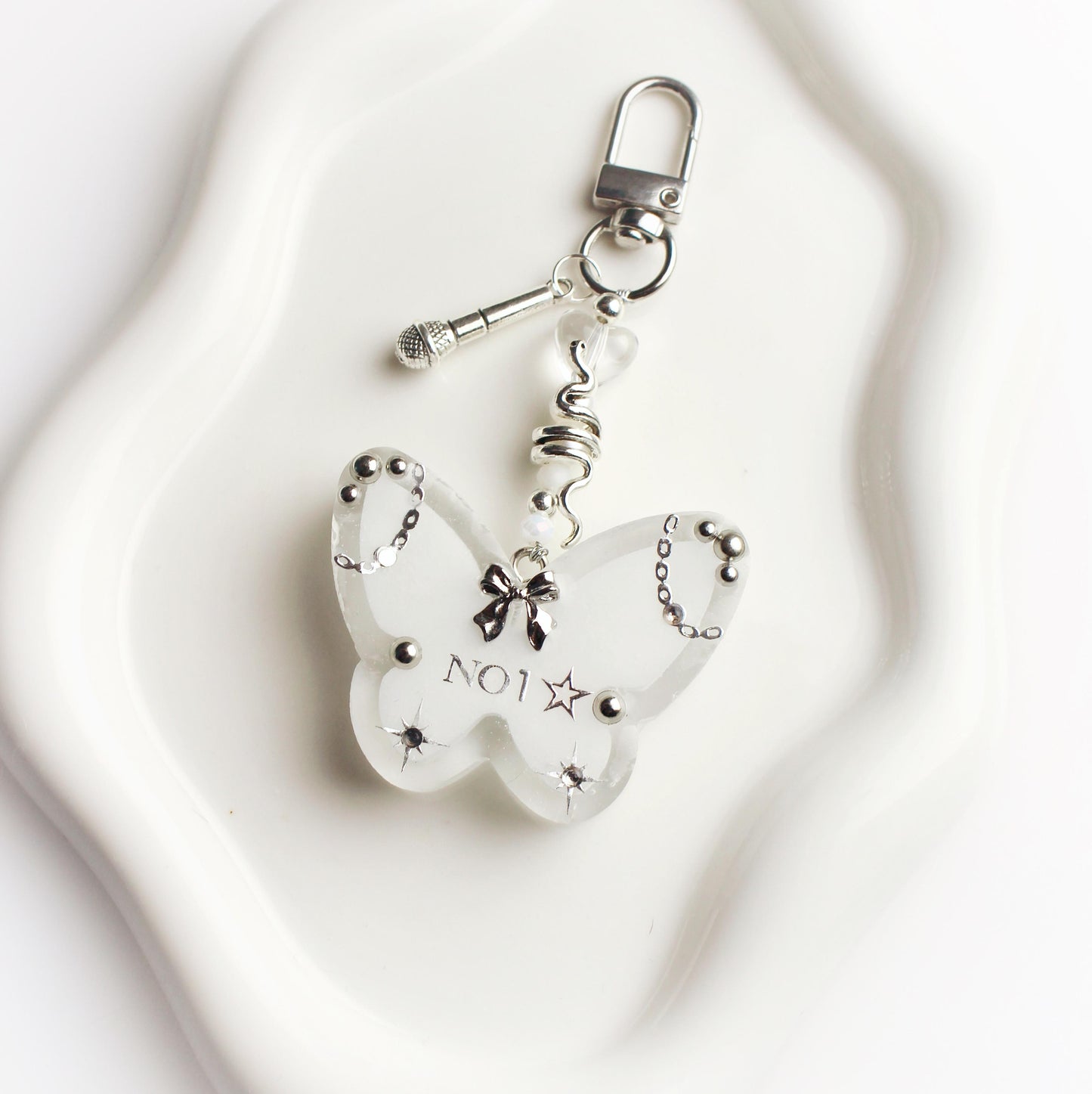 "NO1" butterfly keychain