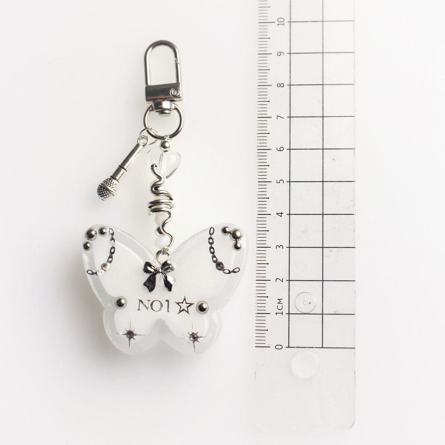 "NO1" butterfly keychain