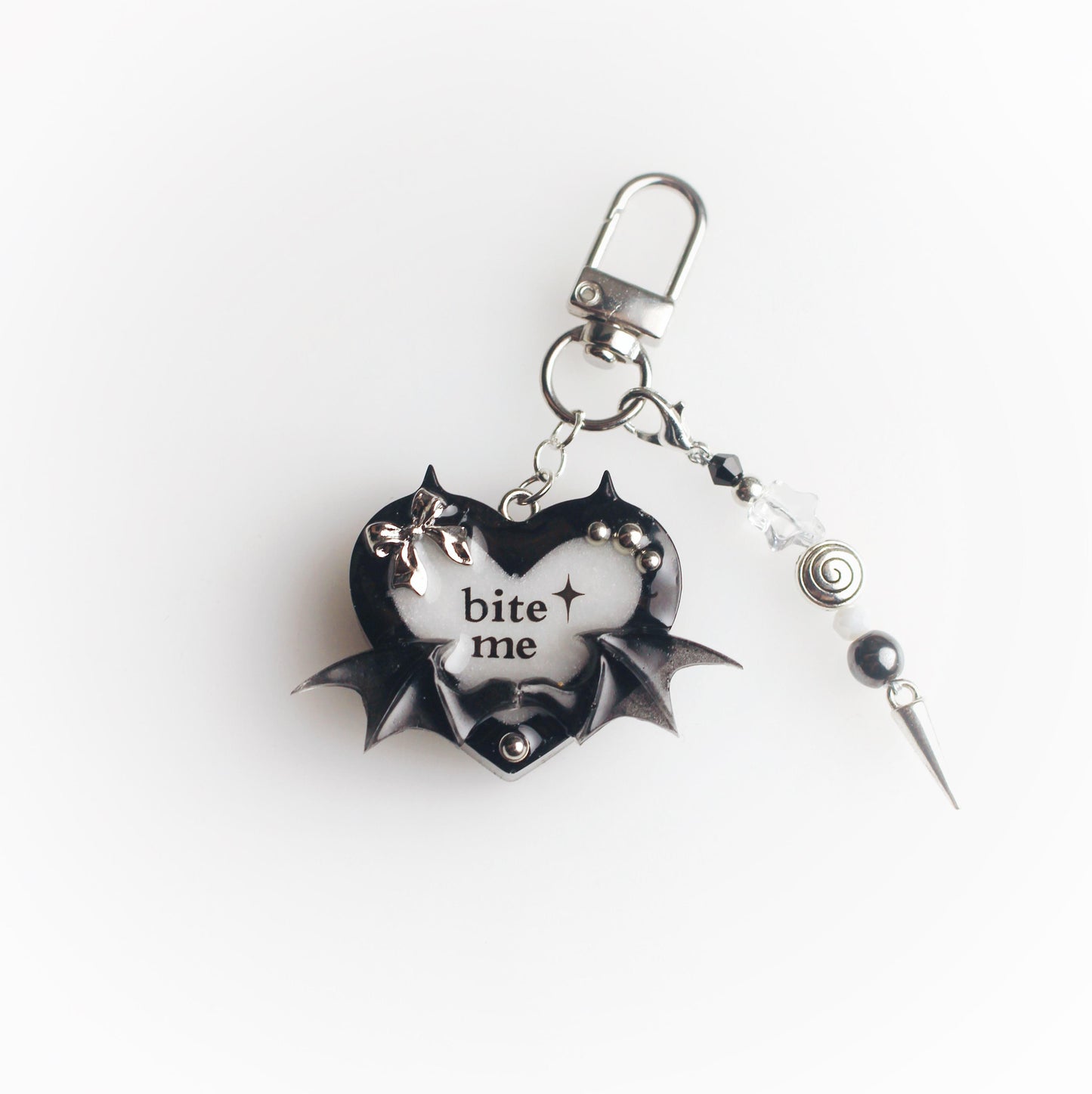 "Bite me" heart keychain
