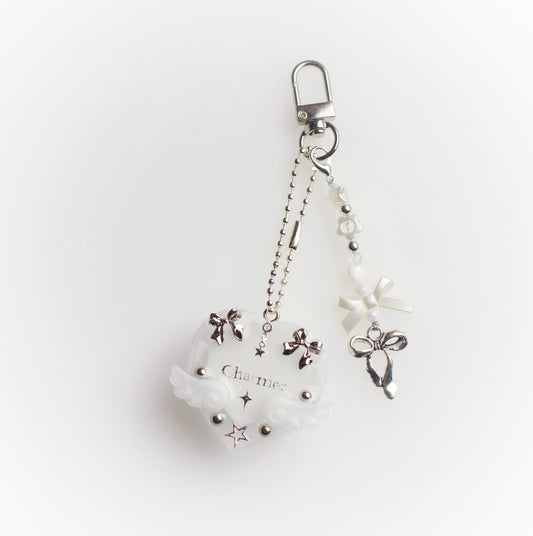 "Charmer" heart keychain