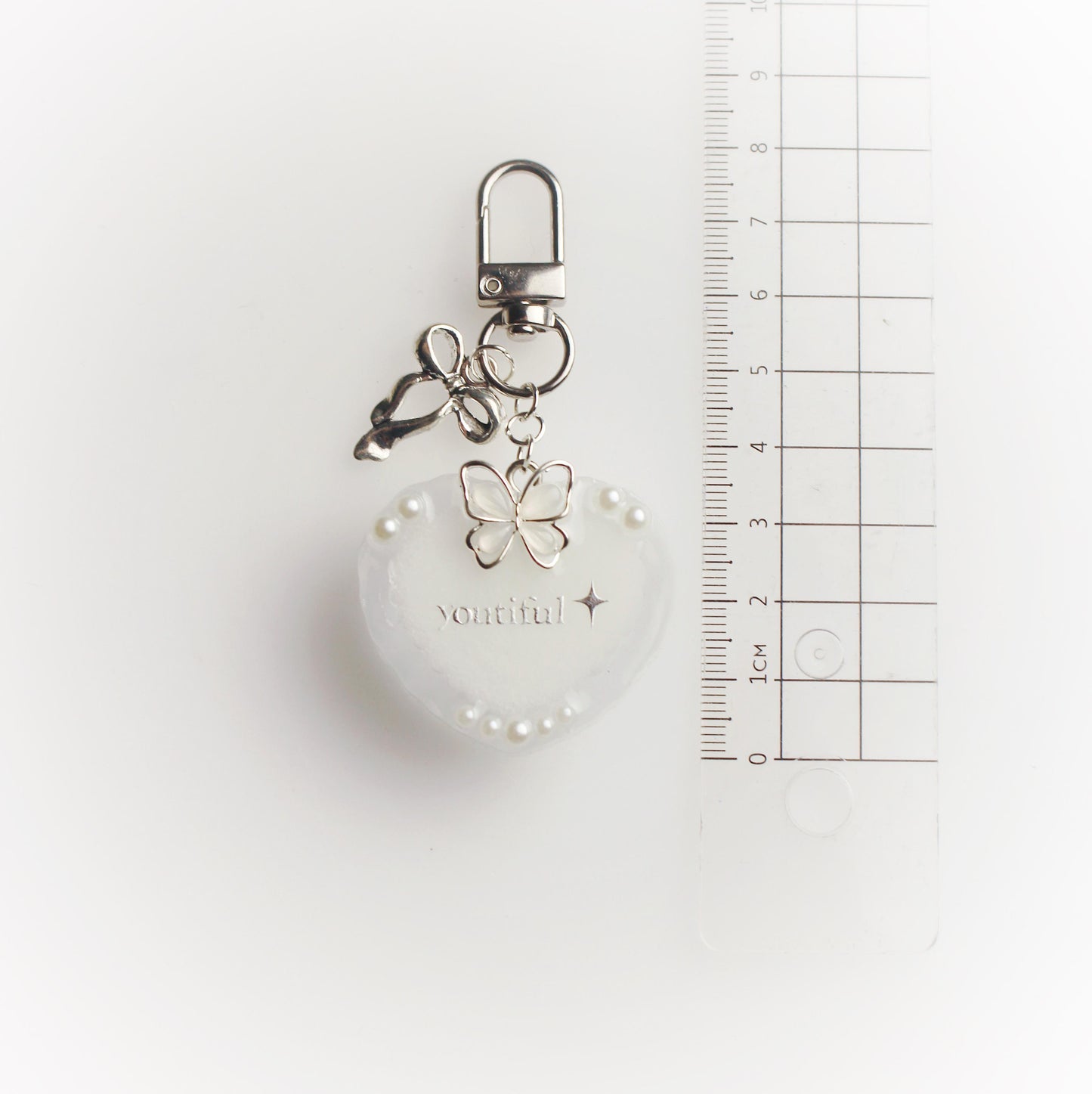 "Youtiful" heart keychain