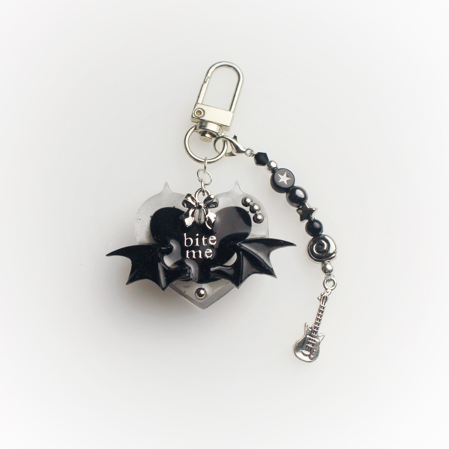 "Bite me" heart keychain
