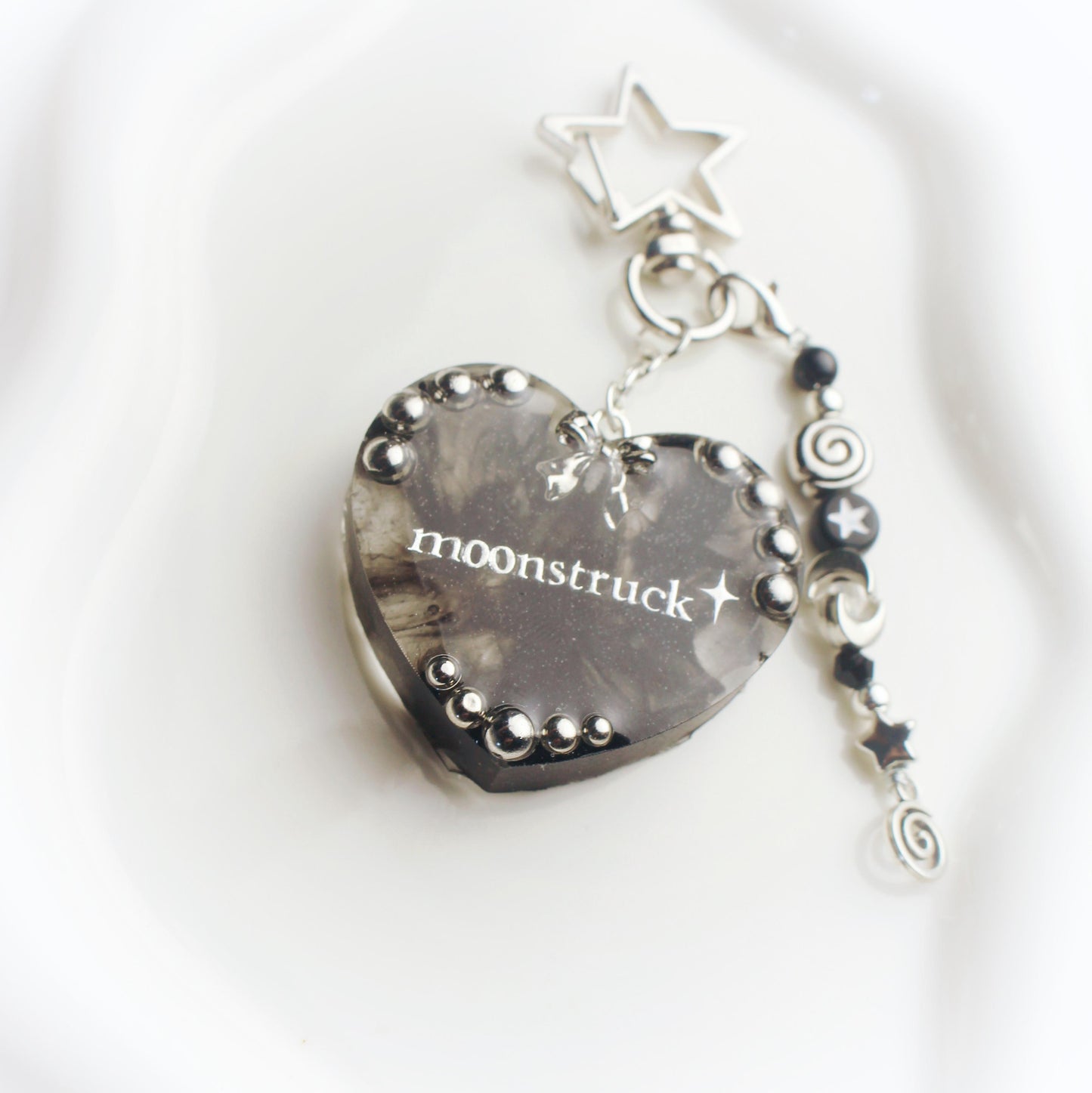 "Moonstruck" heart keychain