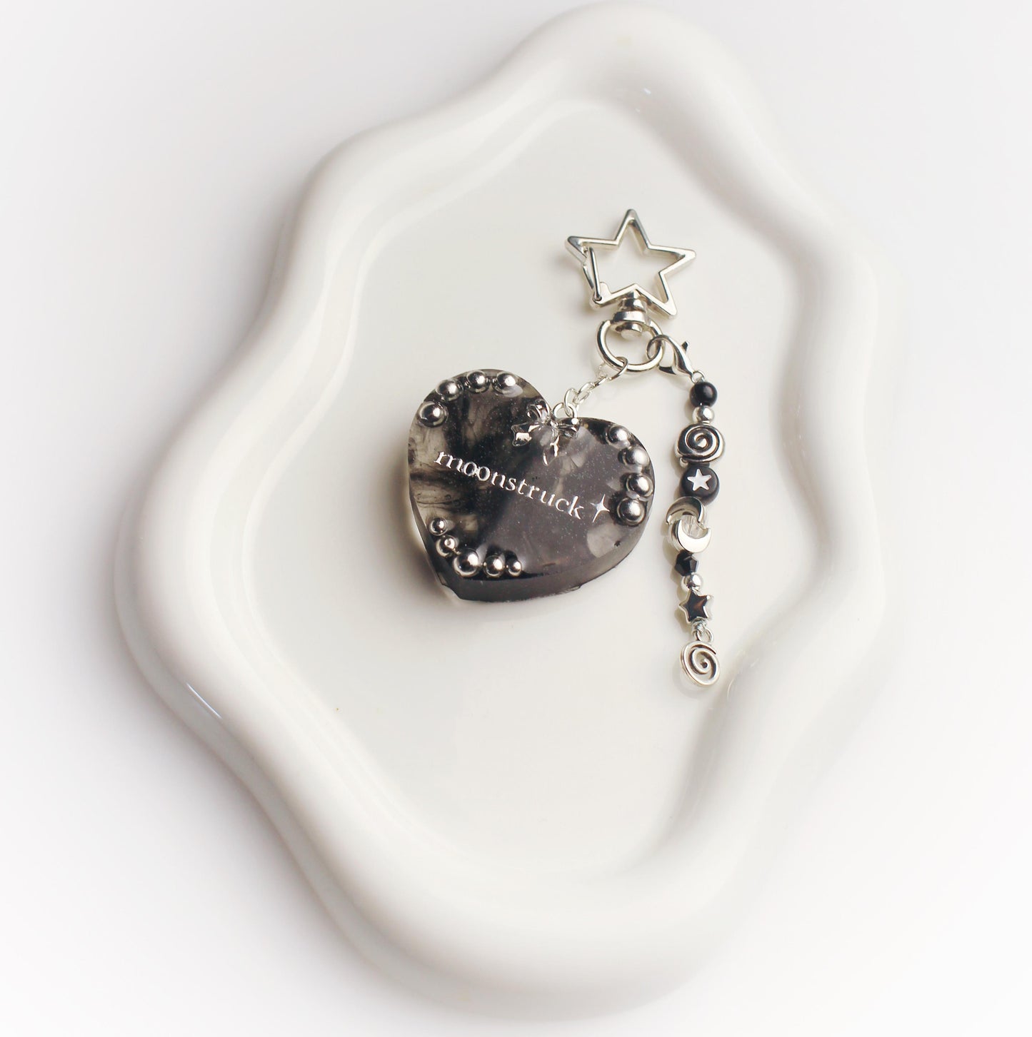 "Moonstruck" heart keychain